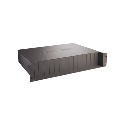 Chasis para Montaje en Rack de 14 bahías / Soporta Convertidores de Fibra Óptica TP-Link /  Compatibles (MC111CS  MC112CS  MC220L  MC110CS  MC100CM  MC210CS  MC200CM) / Plug and Play