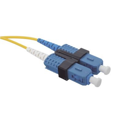 Jumper de Fibra Óptica Monomodo (OS2) XGLO LC/UPC-SC/UPC Duplex OFNR Color Amarillo 5 Metros