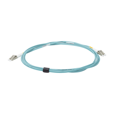 Jumper de Fibra Óptica Multimodo 50/125 XGLO OM3 LC-LC Duplex OFNR Color Aqua 3 Metros