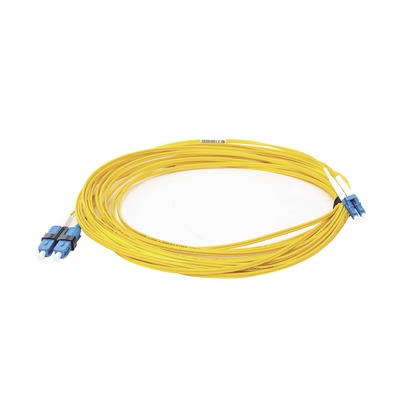 Jumper de Fibra Óptica Monomodo (OS2) XGLO LC/UPC-SC/UPC Duplex OFNR Color Amarillo 10 Metros