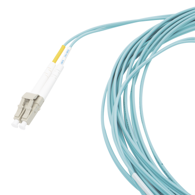 Jumper de Fibra Óptica Multimodo 50/125 XGLO OM3 LC-LC Duplex OFNR Color Aqua 7 Metros