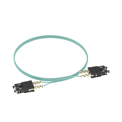 Jumper de Fibra Optica Multimodo 50/125 OM3 SC-SC Duplex OFNR (Riser) Color Aqua 2 Metros
