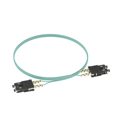 Jumper de Fibra Optica Multimodo 50/125 OM3 SC-SC Duplex OFNR (Riser) Color Aqua 3 Metros