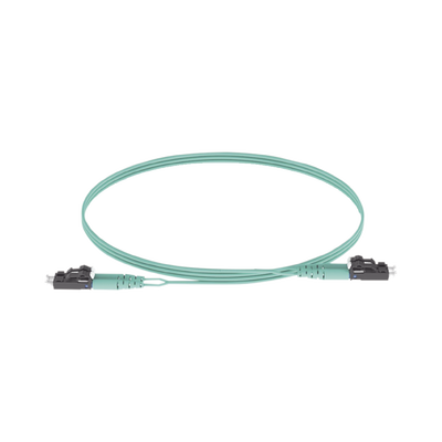 Jumper de Fibra Optica Multimodo 50/125 OM3 LC-LC Duplex OFNR (Riser) Color Aqua 5 Metros