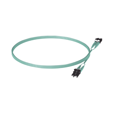 Jumper de Fibra Optica Multimodo 50/125 OM3 LC-LC Duplex OFNR (Riser) Color Aqua 5 Metros