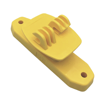Aislador de Paso color Amarillo reforzado para cercos eléctricos resistente al clima extremoso