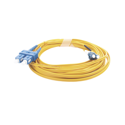 Jumper de Fibra Óptica Monomodo 9/125 LC/UPC-SC/UPC PVC 2.0 mm Dúplex amarillo 5 metros