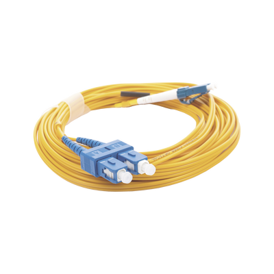 Jumper de Fibra Óptica Monomodo 9/125 LC/UPC-SC/UPC PVC 2.0 mm Dúplex amarillo 5 metros