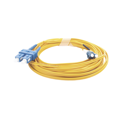Jumper de Fibra Óptica Monomodo 9/125 LC/UPC-SC/UPC PVC 2.0 mm Dúplex amarillo 5 metros
