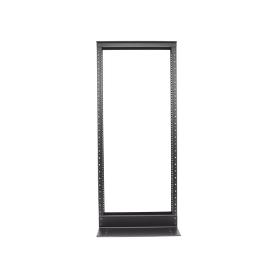 Rack de Dos Postes Estándar de 19 in Rieles Numerados y Roscados #12-24 Fabricado en Aluminio 24 Unidades de Rack Color Negro