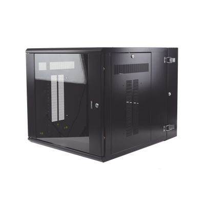 Gabinete PanZone de Montaje en Pared de 19in Puerta con Ventana de Seguridad 12 UR 762mm de Profundidad Color Negro