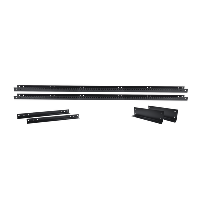 Rack de 2 Postes Estándar 19" 42 Unidades Fabricado en Acero Base "L" para Anclar a Piso.