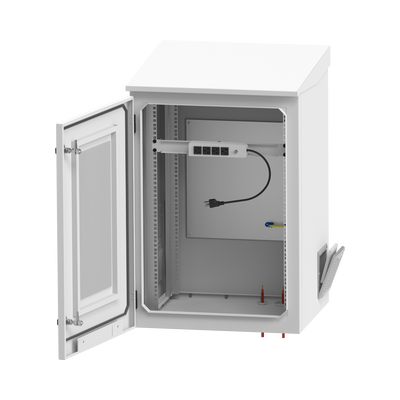 Gabinete de Exterior con Rack de 19" de 24U con Ventiladores y Termostato Se envía el Gabinete Armado (Montaje a poste o torre se vende por separado).