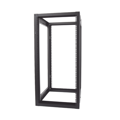 Rack Estándar 19" de 4 Postes Acero 24 Unidades Profundidad Ajustable.