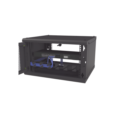 Gabinete de Pared Fijo Puerta Perforada Rack 19" de 6 UR (600 x 355 x 523 mm)(An x Al x Prof.)