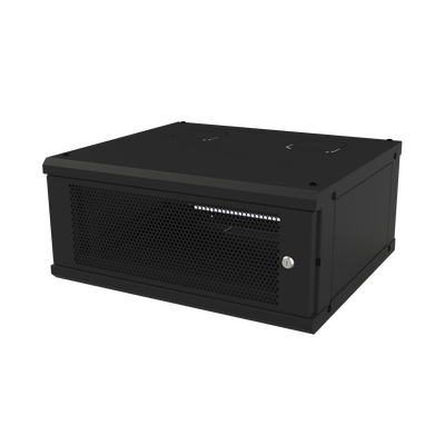 Gabinete de Pared Fijo Con 4 Unidades de Rack de 19 in Fabricado en Acero Puerta Perforada.