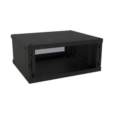 Gabinete de Pared Fijo Con 4 Unidades de Rack de 19 in Fabricado en Acero Puerta Perforada.