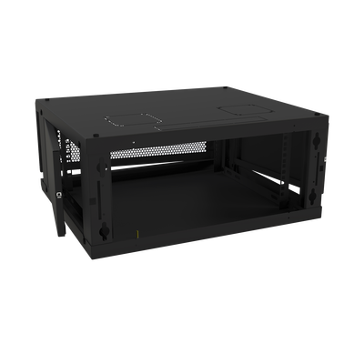 Gabinete de Pared Fijo Con 4 Unidades de Rack de 19 in Fabricado en Acero Puerta Perforada.