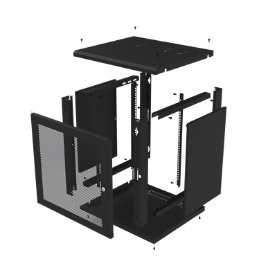 Gabinete de Pared Fijo Puerta Perforada Rack 19in de 12 Unidades de Rack