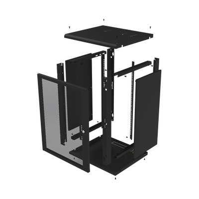 Gabinete de Pared Fijo Puerta Perforada Rack 19" de 16 UR.
