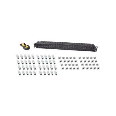 Patch Panel UTP Z-MAX de 48 puertos Precargado con Jacks Categoría 6 Plano 1UR