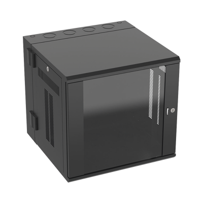 Gabinete PanZone de Montaje en Pared de 19in Puerta con Ventana de Seguridad 12 UR 635mm de Profundidad Color Negro