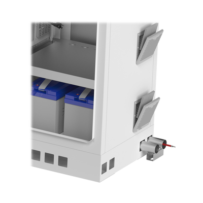 Gabinete de Piso para Exterior con Ventiladores y Termostato con Rack de 19" de 16 U + Espacio para Baterías Se envía el Gabinete Armado.
