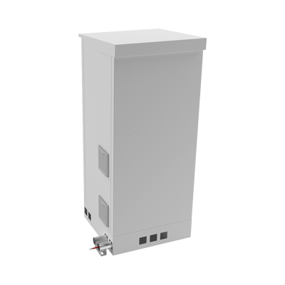 Gabinete de Piso para Exterior con Ventiladores y Termostato con Rack de 19" de 16 U + Espacio para Baterías Se envía el Gabinete Armado.