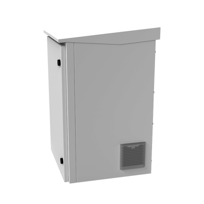 Gabinete de Exterior con Rack de 19" de 16U con Ventiladores y Termostato Se envía el Gabinete Armado. (Montaje a poste o torre se vende por separado).