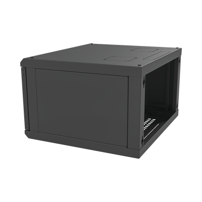 Gabinete para Montaje en Pared con Puerta de Cristal Templado Cuerpo Fijo con 6 Unidades de Rack de 19in Fabricado en Acero