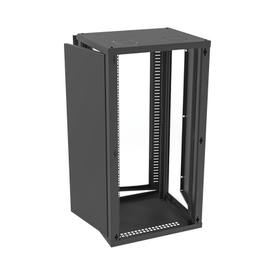 Gabinete para Montaje en Pared Puerta de Cristal Templado Cuerpo Fijo con Rack 19" de 24 Unidades