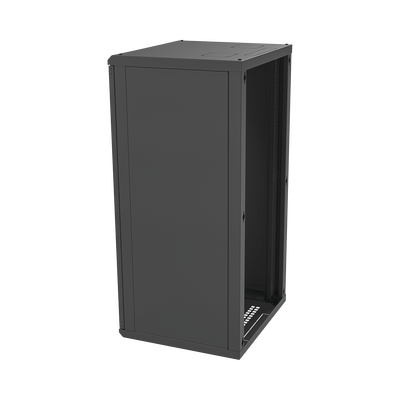Gabinete para Montaje en Pared Puerta de Cristal Templado Cuerpo Fijo con Rack 19" de 24 Unidades