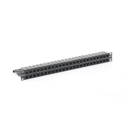 Patch Panel Z-MAX de 48 puertos Blindado Precargado con Jacks Categoría 6A Plano 1UR