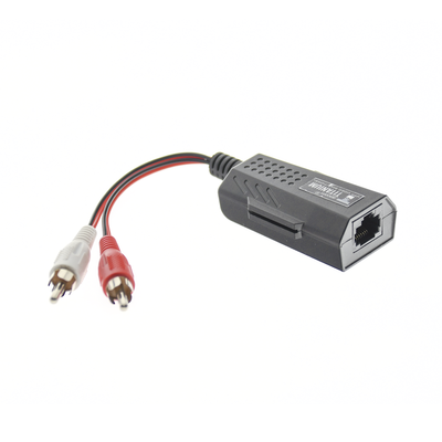 Balun Extensor de audio analogo estereo RCA a RJ45 / Distancia 800 mts/ Cable CAT5-6 / Conector 100% COBRE / protección TVS Calidad PREMIUM