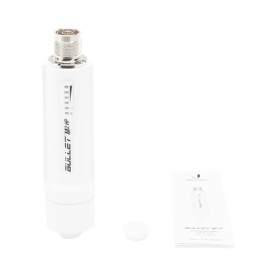 Radio airMAX Bullet-M2HP hasta 100 Mbps frecuencia de 2 GHz (2412 - 2472 GHz) No incluye adaptador PoE