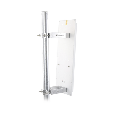 Antena Sectorial 90° para WiFi Doble Rango de frecuencia (2.4 a 2.5 GHz) y (5.1 a 6.5 GHz) Alta ganancia de 19 dBi ideal para coberturas amplias de WiFi de hasta 800 mts Conectores SMA-hembra Montaje y jumpers incluidos