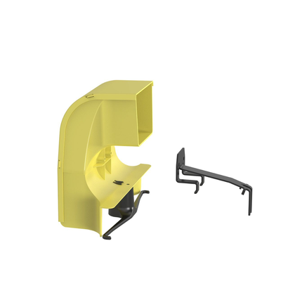 Bajada Para Canaleta FiberRunner™ Uso con Medidas 4x4 6X4 12X4 o 24X12 Con Reducción a 4X4 Color Amarillo