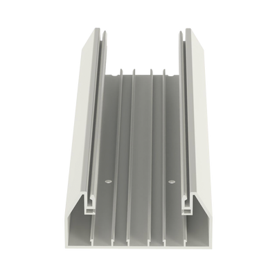 Base para canaleta T-70 de PVC rígido con orificios perforados para montaje 103.3 x 44.9 x 2400 mm Color Blanco Mate