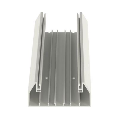 Base para canaleta T-70 de PVC rígido con orificios perforados para montaje 103.3 x 44.9 x 2400 mm Color Blanco Mate