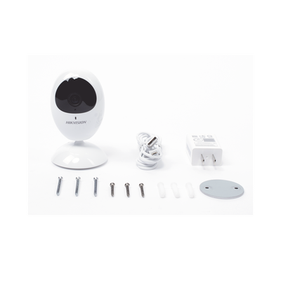 Cubo IP 2 Megapixel / Lente 2.8 mm / WiFi / H.265+ / 10 mts IR EXIR / Micrófono y Bocina Integrada (Audio de Dos Vías) / Interior / Se Conecta Directo a la App Hik-Connect / Micro SD