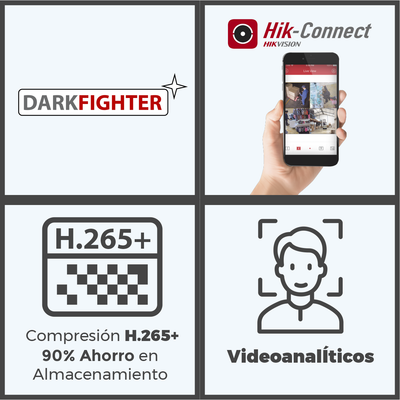 Bala IP 8 Megapixel (4K)/ Lente 2.8 mm / 40 mts IR EXIR /Exterior IP67 / WDR 120 dB / PoE / Micrófono Integrado / ACUSENSE (Evita Falsas Alarmas) / Metal / MicroSD / ONVIF / ACUSEARCH