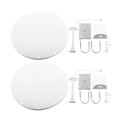 Antena Parabólica de Frecuencia Extendida 4.8 - 6.5 GHz 28 dBi Conectores SMA-Macho Inverso
