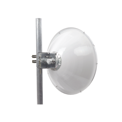 Antena Direccional de Alto Rendimiento/ Parábola profunda para mayor aislamiento al ruido / 29 ± 1 dBi / 4.9 - 6.4 GHz / Conectores N-Hembra / Fácil Montaje y Soporte de acero inoxidable / Radomo Incluido