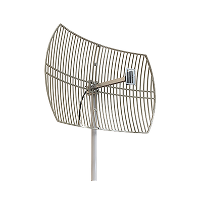 Antena Rejilla direccional Ganancia 24 dBi Dimensiones (90 x 60 x 38 cm) rango de frecuencia (2300-2500 MHz).