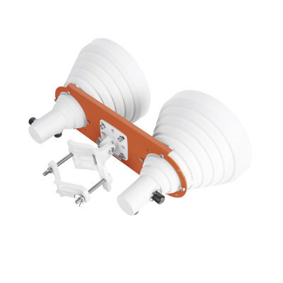 Antena Sectorial Simétrica doble sector de 30 ° y 19 dBi Conectividad para alta densidad de usuarios 4.9-6.5 GHz Estabilidad en ambientes de alto ruido Conector N-Hembra con montaje incluido