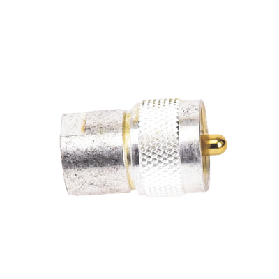 Adaptador UNIDAPT Hembra a UHF Macho (PL-259). Plata / Oro / Teflón.