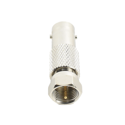 Adaptador en Línea para Video de Conector BNC Hembra a F Macho 75 Ohm Níquel/ Oro/ Delrin.