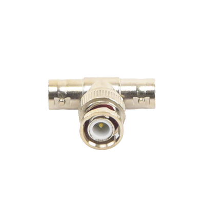 Adaptador en T para 75 Ohm de Conector BNC Macho a Doble BNC Hembra Níquel/ Oro/ Teflón.