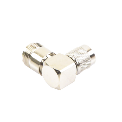 Adaptador en Ángulo Recto de Conector TNC Macho a N Hembra Níquel/ Oro/ Teflón.