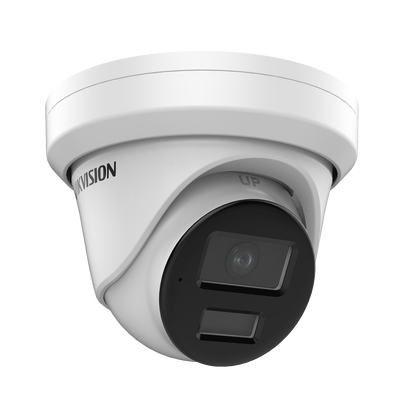 Turret IP 8 Megapixel (4K) / Lente 2.8 mm / 40 mts IR / Exterior IP67 / Micrófono Integrado / DARKFHGITER / Alarmas y Audio I/O / PoE / ONVIF / Micro SD / 4 Analíticos: AcuSense Deteccion Facial Conteo de Personas por Cruce y Zona